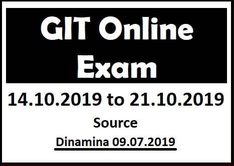 GIT Online Exam in October