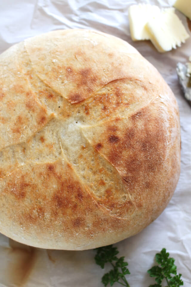 This Rustic Crock Pot Bread is proof that making a delicious loaf of fresh bread in your crock pot couldn't be easier!  Who knew?!
