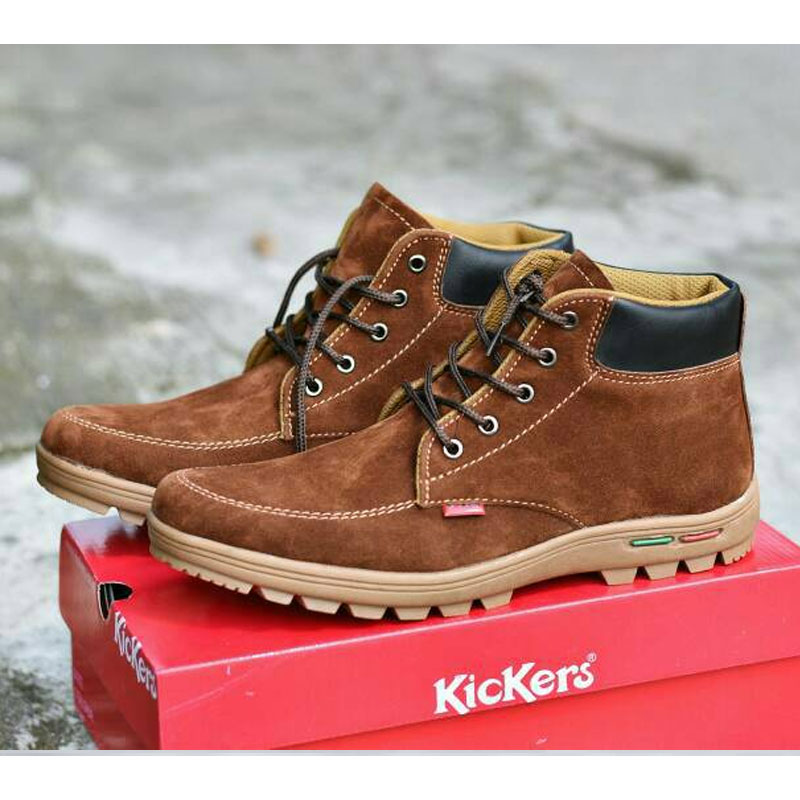 Sepatu Kickers Boot Pria Coklat Tua Omsepatu Com