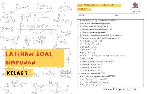 DOWNLOAD LATIHAN SOAL HIMPUNAN (Bagian 1) KELAS 7 SEMESTER