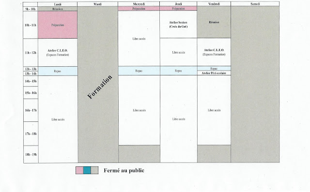 planning du 14 au 18 octobre 2019