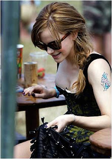 Emma Watson, "Tramp Stamp" Tattoo in Short-Shorts - fullbody-tattoos