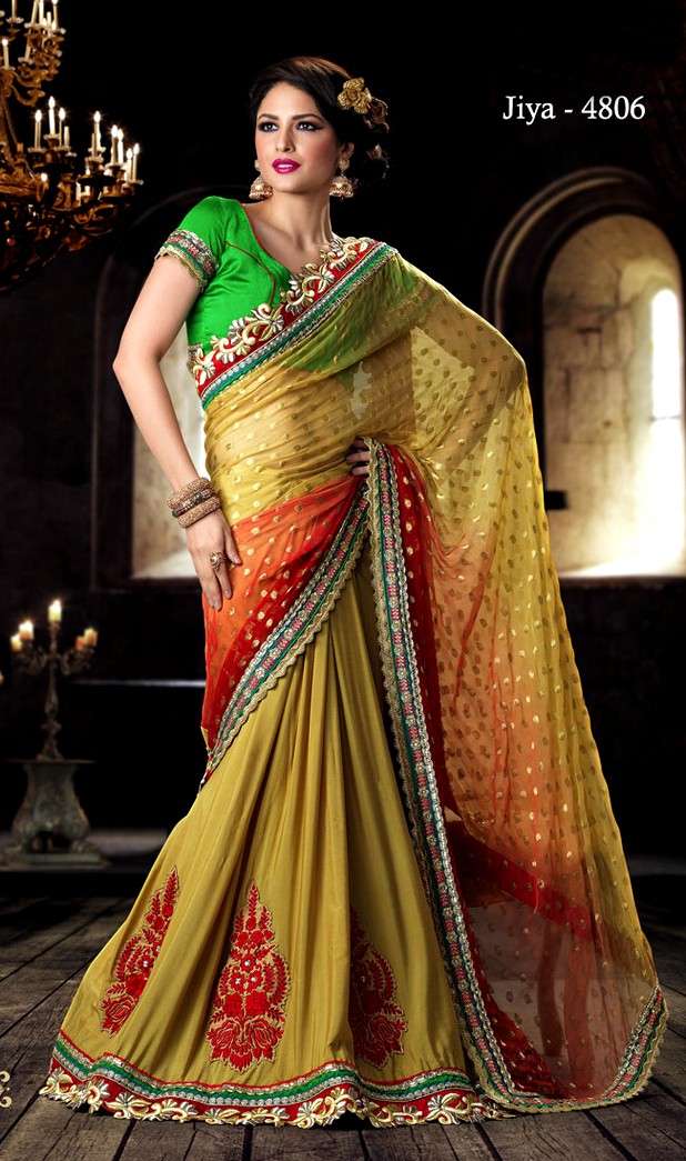 Jiyare Sarees Collection | Spring Saree Collection 2013 | Colorful Party Wear Sarees - She9