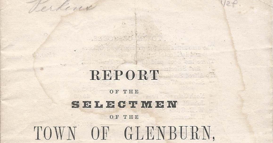 Heirlooms Reunited 1866/67 Annual Report of Glenburn, Maine