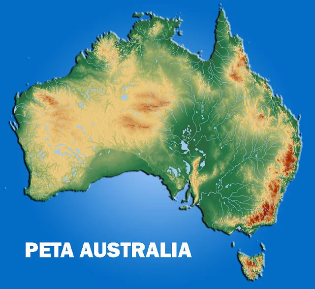 Gambar Peta Australia Relief