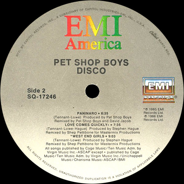80sMusicReMixes Love Comes Quickly (Disco Mix) Pet Shop Boys