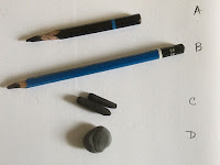 Charcoal tools used for sketching by Manju Panchal