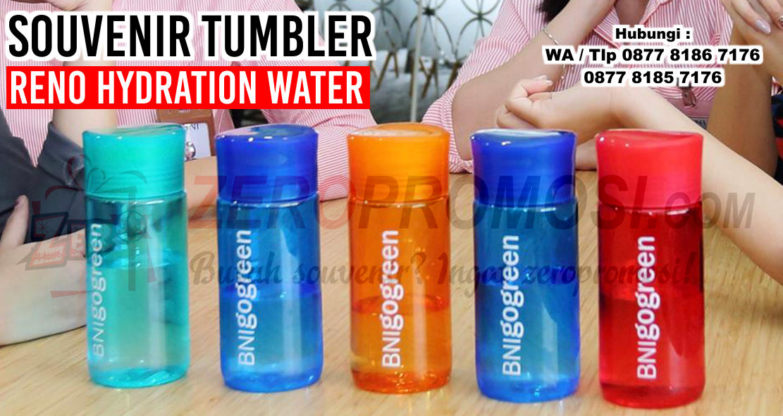 Jual Tumbler Plastik Reno Hydration Water Bottle, Tumbler Botol Minum Chielo Murah, Tumbler RENO HYDRATION WATER, tumbler chielo, souvenir tumbler, tumbler promosi
