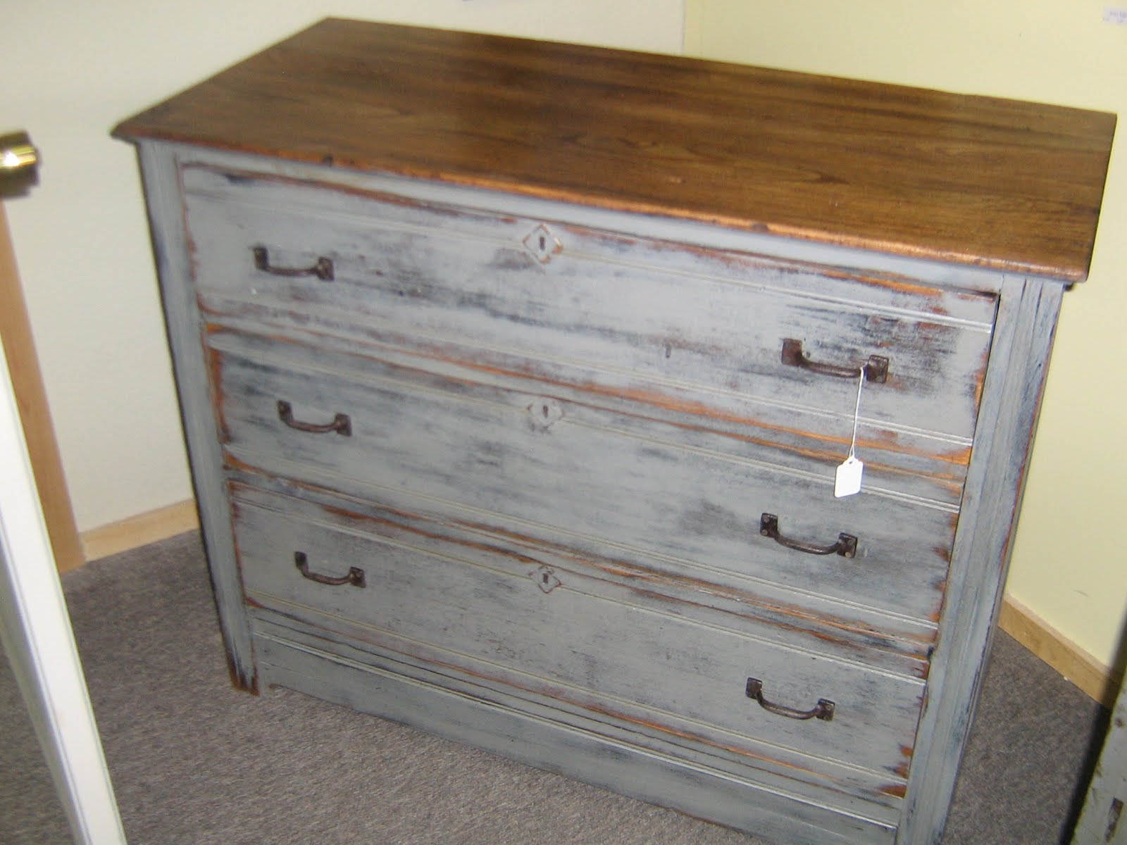 MyAntiqueBarn OAK/GRAY DISTRESSED DRESSER