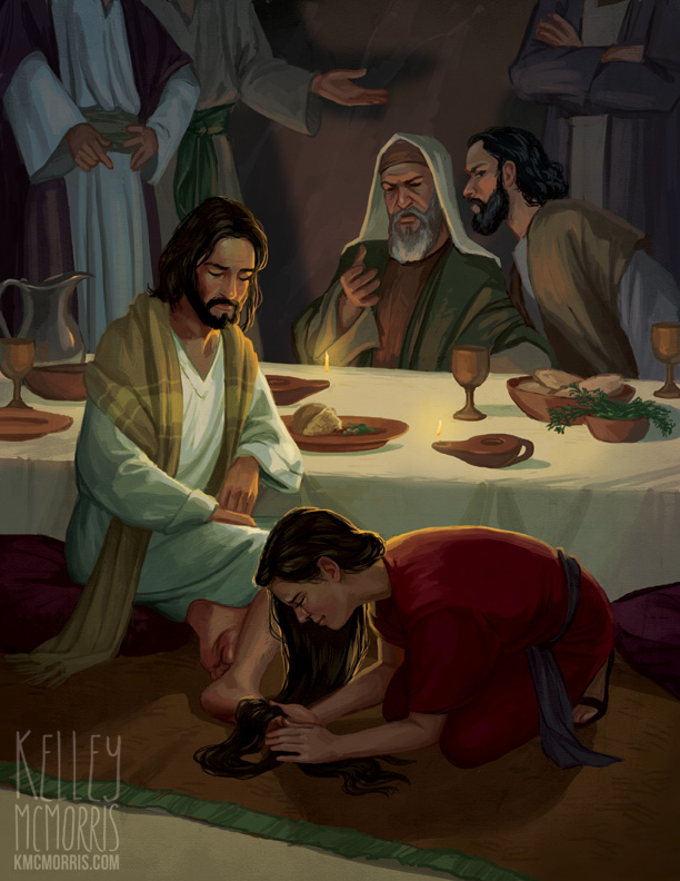 Kelley McMorris illustration A Woman Washes Jesus' Feet