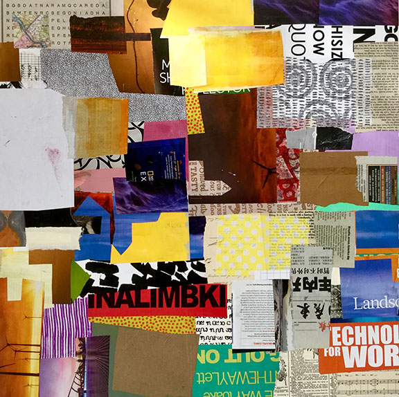 collage journeys by Jane Davies Extreme Layering collage, paint, sanding