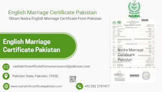 English Marriage Certificate Pakistan