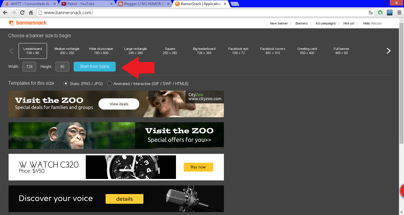 DICA CRIE UM BANNER PARA SEU SITE BLOG NO