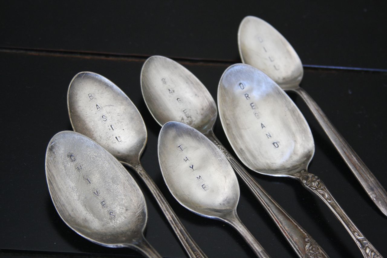 I really should be sleeping.... Stamped Garden Marker Spoons {tutorial}
