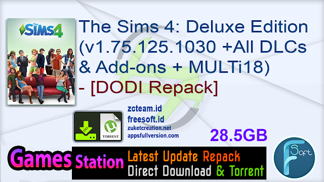 The Sims 4: Deluxe Edition (v1.75.125.1030 +All DLCs & Add-ons + MULTi18) - [DODI Repack]
