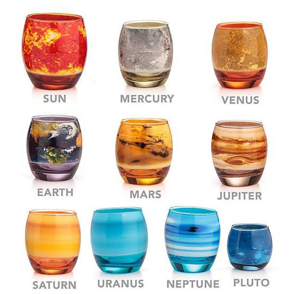 太陽系の惑星の美しいグラス インテリアとしてもおしゃれ I ミライノシテン