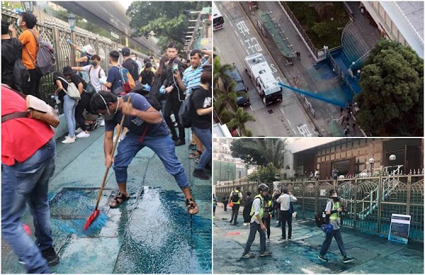 Pintu Masjid Tertembak Water Cannon saat Kerusuhan, Pemimpin Hong Kong Minta Maaf