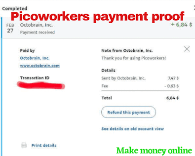 Picoworkers payment Proof Payment Proof