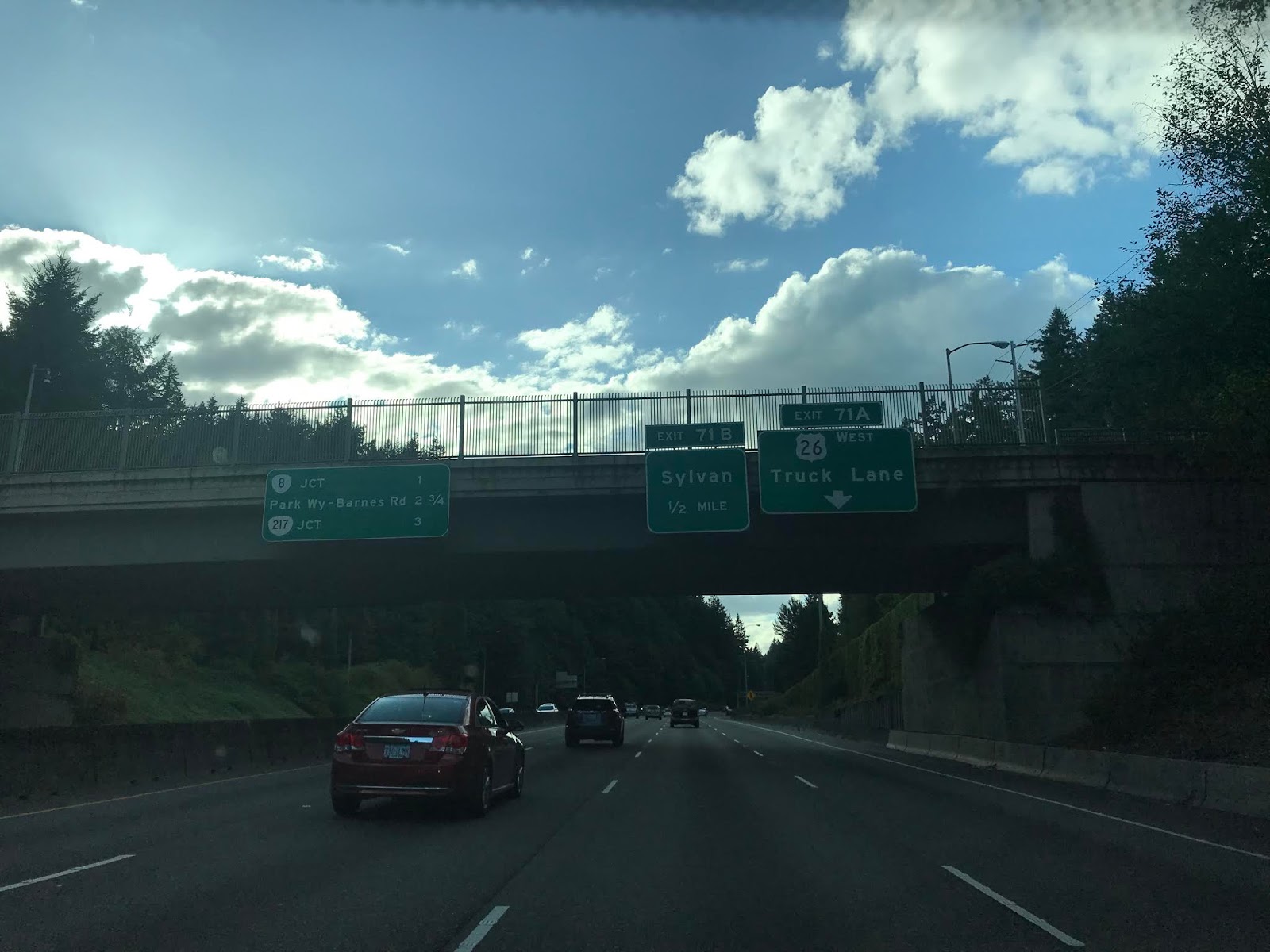 US Route 26 on the Sunset Highway from downtown Portland to US 101