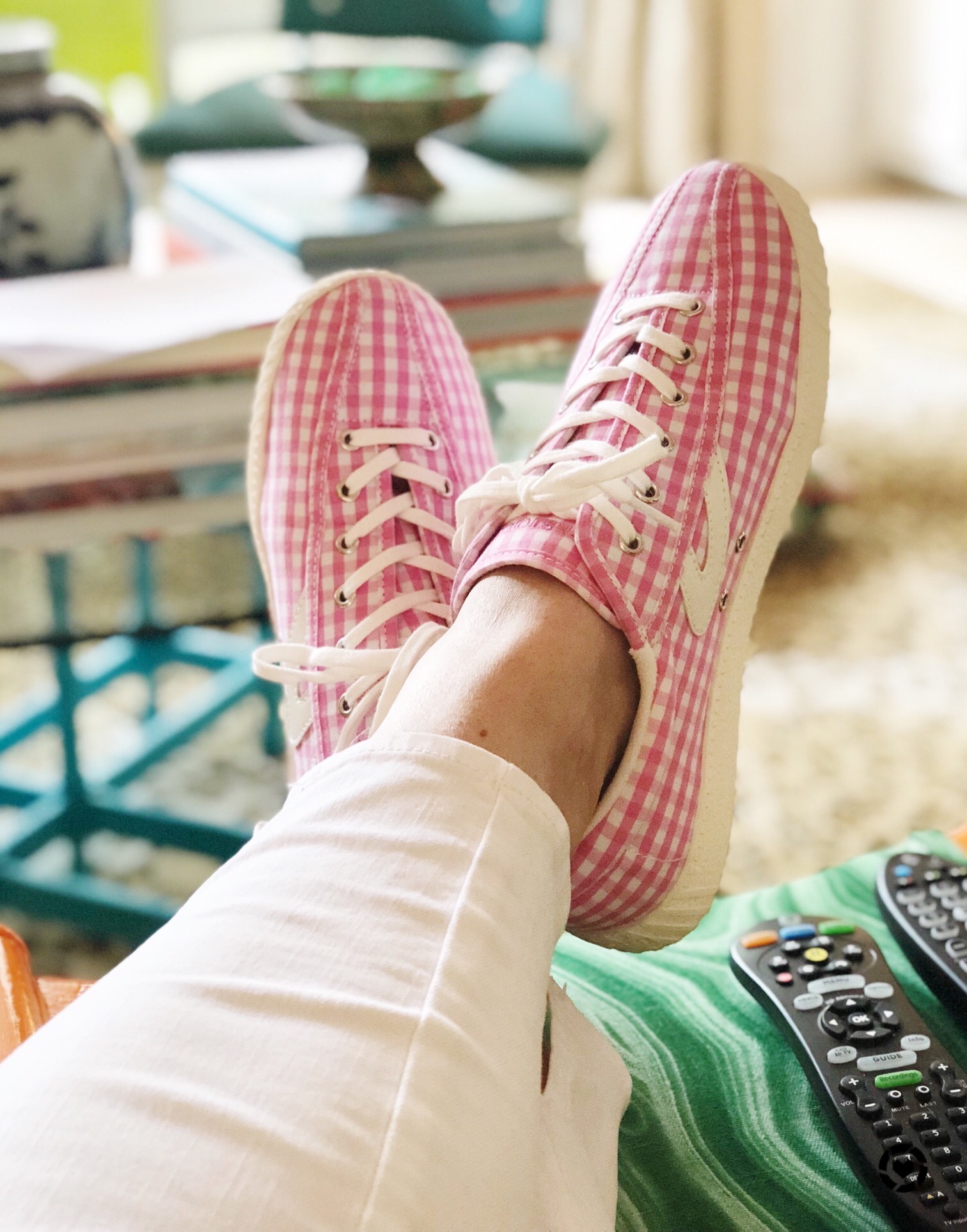 pink gingham tretorns