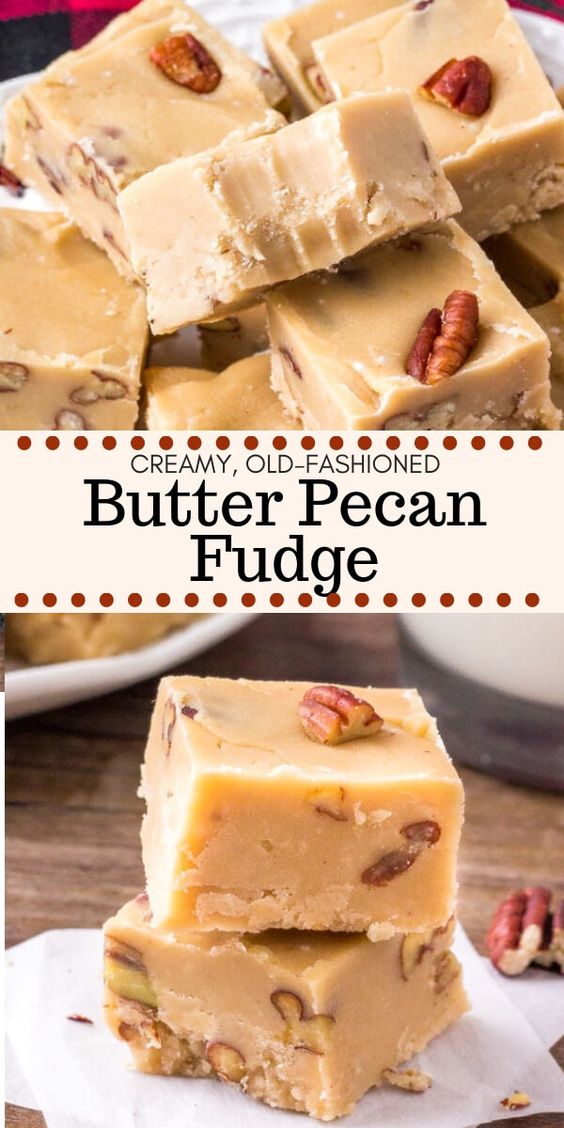 This butter pecan fudge is extra creamy with a deliciously sweet, buttery flavor. Toasted pecans give it a nutty flavor and add tons of texture. It only takes 20 minutes to make, and it makes a great gift too!