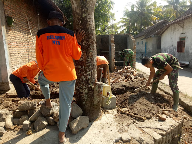 Sukarelawan MTA Jimbung Ikut Berperan di TMMD Kodim Klaten