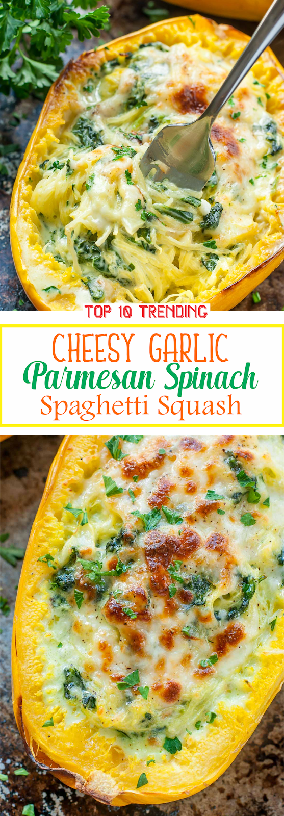 Cheesy Garlic Parmesan Spinach Spaghetti Squash Show You Recipes