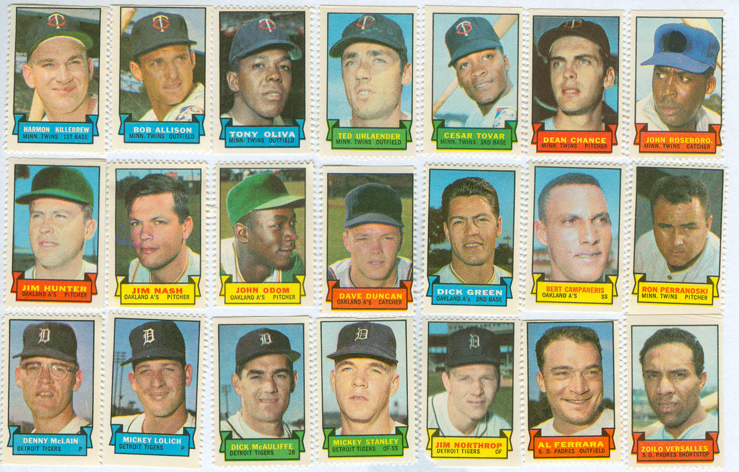 1968 Topps Baseball 1969 Baseball Stamps All the Rest