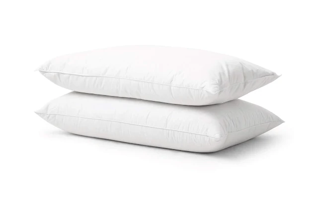 2 white pillows on top of each other