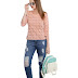  3/4Th Sleeves Comfort Fit Scoop Neck New Light Peach Color T-Shirt