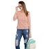  3/4Th Sleeves Comfort Fit Scoop Neck New Light Peach Color T-Shirt