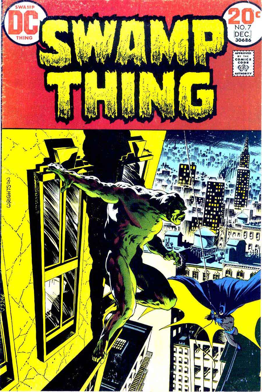 Swamp Thing #7 bronze age 1970s dc comic book cover art by Bernie Wrightson