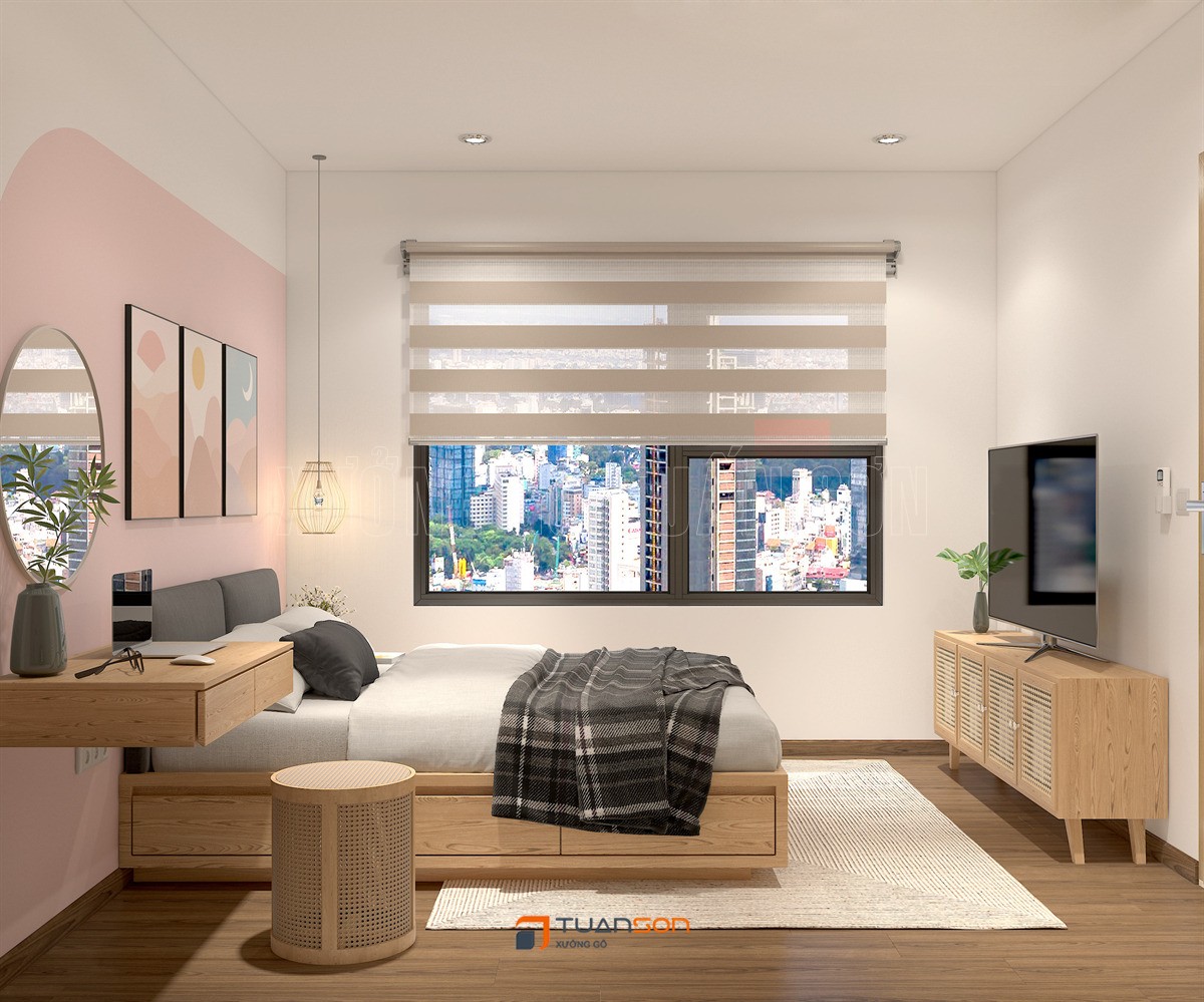 Thiết kế nội thất căn 3PN (75m2) Tòa S3.01 Vinhomes Smart City Tây Mỗ