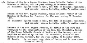 Extract of C-15758, image 18 on Héritage detailing the information from "Roman Catholic Mission, Berlin (later Kitchener), BD 1860"