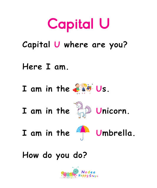 Letter U 'Uppercase-Lowercase' - Alphabet Stories - Reading Comprehension Worksheet