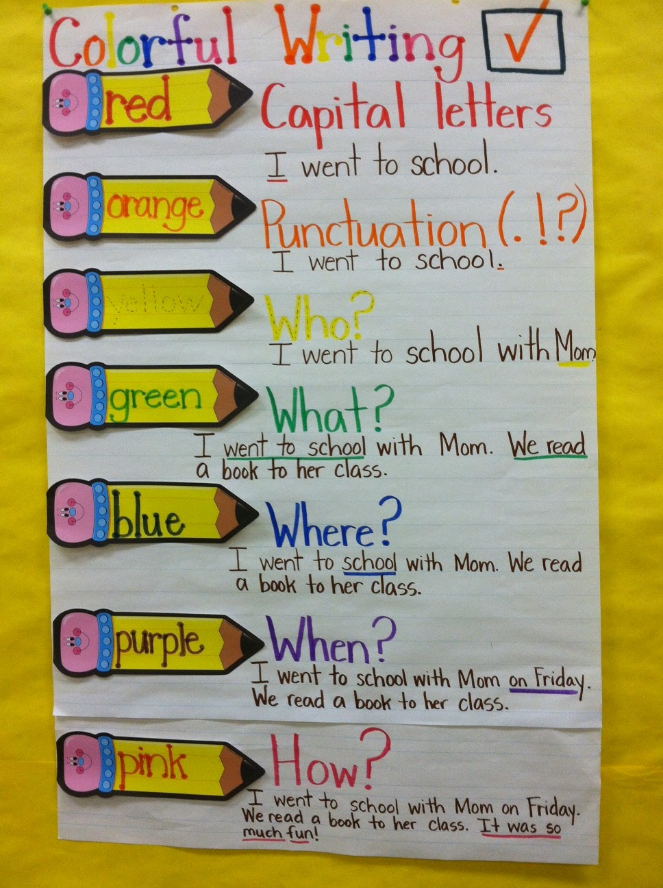 Mrs. Nacht's Kindergarten Korner Colorful Writing