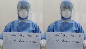 Viral Foto Perawat Pegang Kertas Tulisan ‘Aku Haus Tapi Gak Berani Minum’