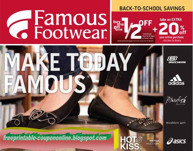 Printable Coupons 2023 Famous Footwear Coupons