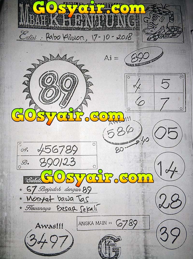 Kode Syair SGP Rabu 17 Oktober 2018 GOsyair SEDIA KODE SYAIR SGP ADA