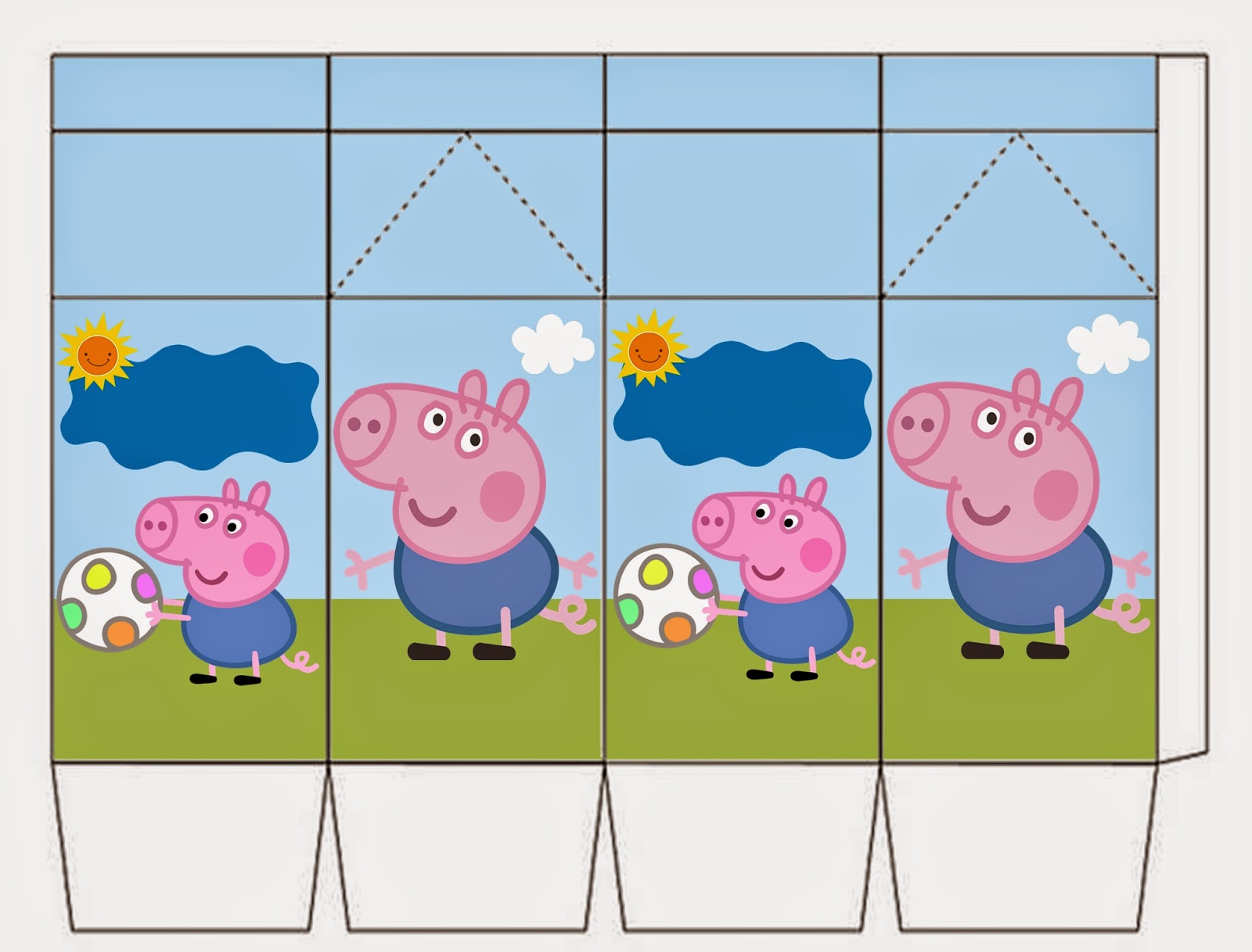 Peppa and George Pig: House shapped Free Printable Box.  Fiesta de cerdo,  Fiesta de george pig, Fiesta de cumpleaños de peppa pig