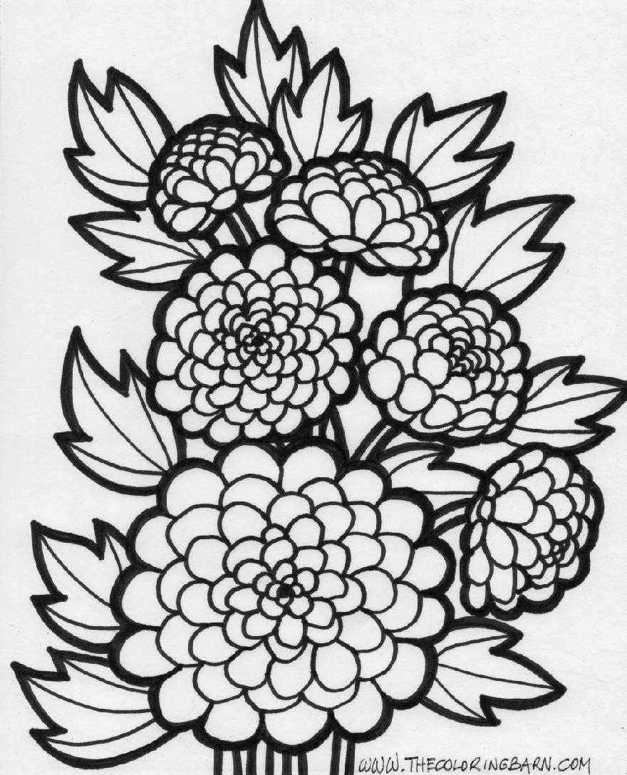 images of coloring pages of flowers - photo #14