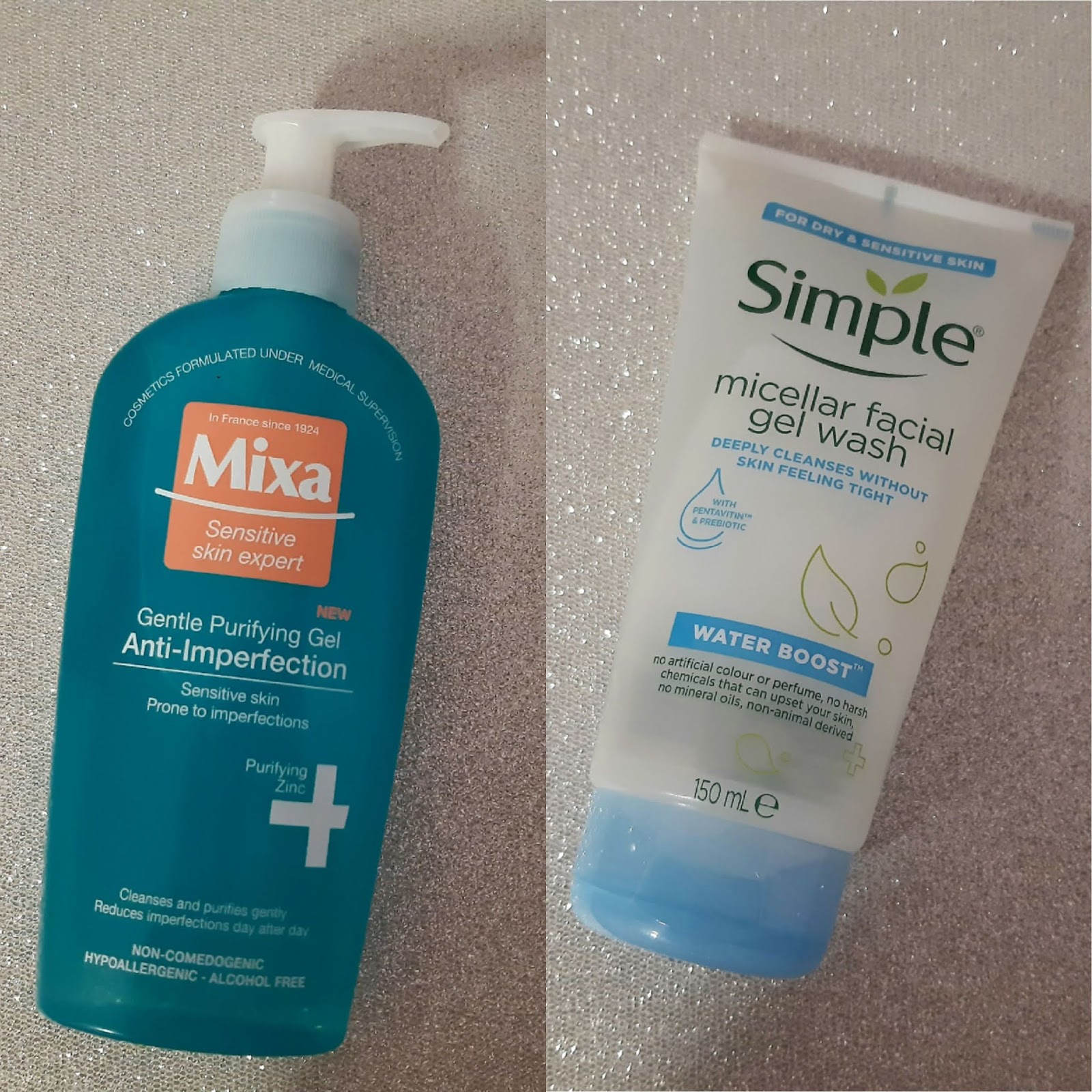 MIXA ANTIIMPERFECTION GEL ZA ČIŠĆENJE LICA & SIMPLE WATER BOOST