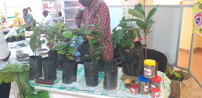 Exhibitors at the celebration of International Biodiversity Day in Accra