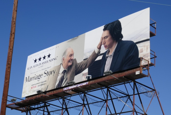 Alan Alda and Adam Driver Marriage Story FYC billboard 3rd Street Alan Alda Marriage Story FYC billboard