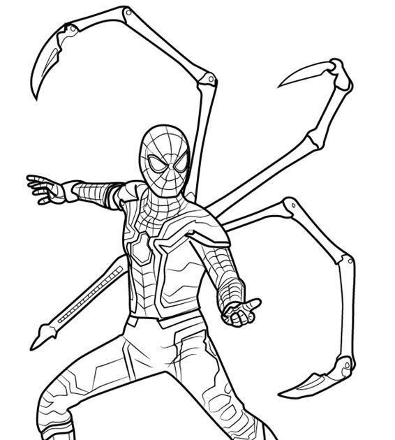 Hombre Araña para colorear CON TRAJE IRON SPIDER - COLOREA TUS DIBUJOS