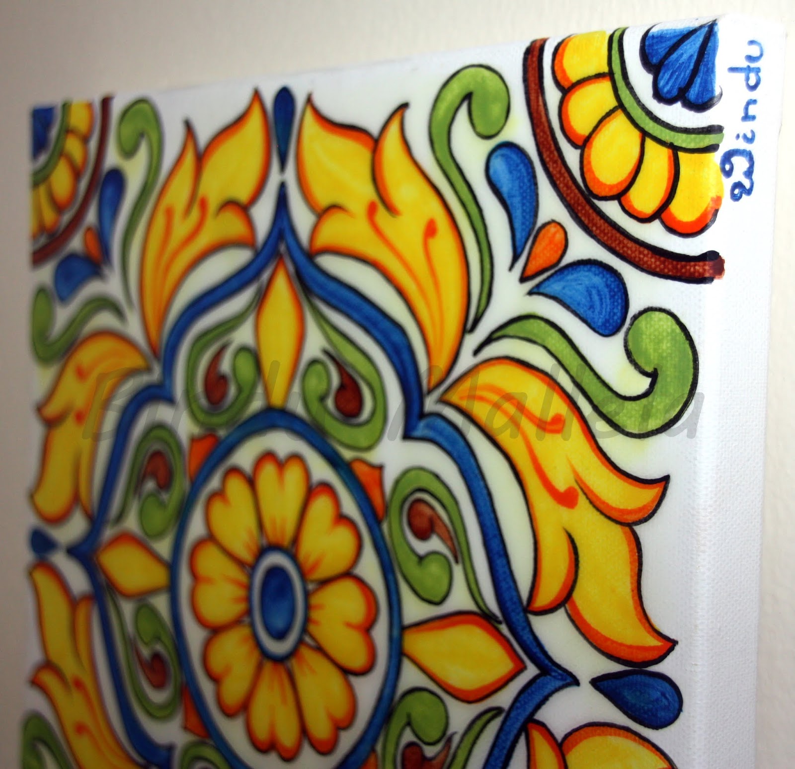 crazy for colors! Ceramic tiles on canvas...