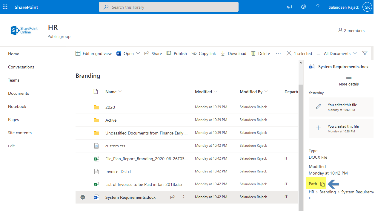SharePoint Online How to Get Direct Link to a Document In Modern
