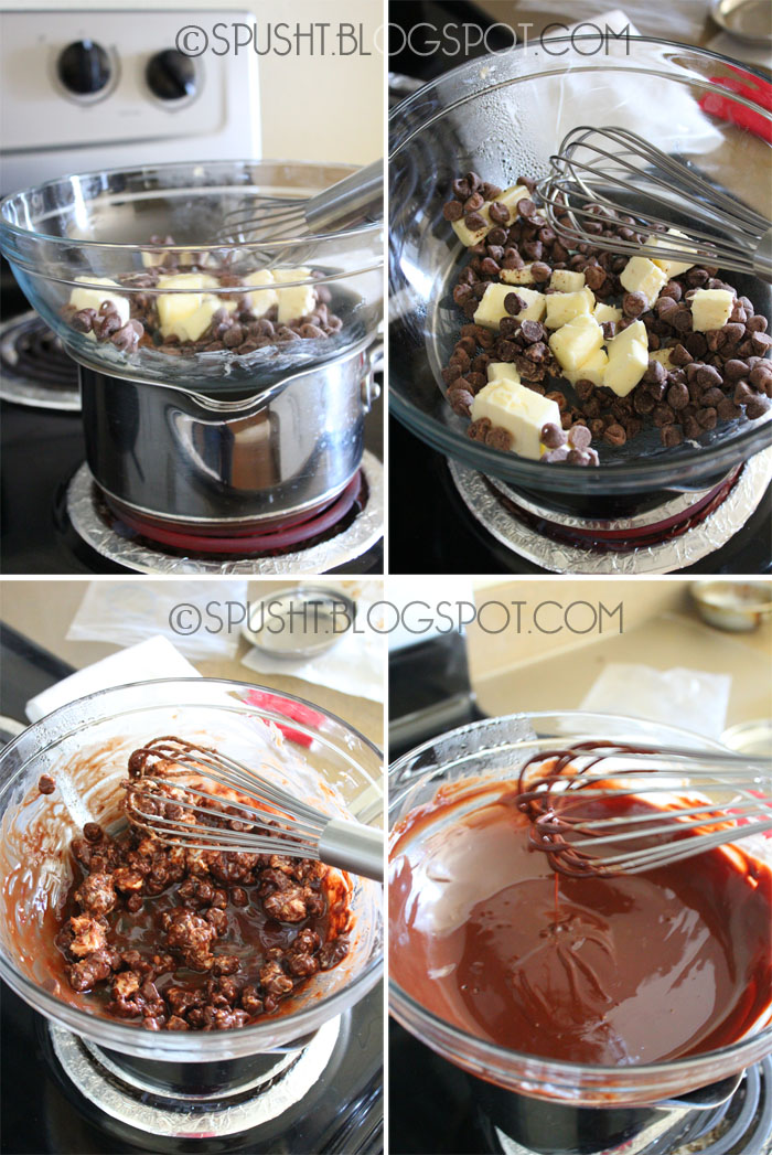 Spusht | Melt butter and chocolate on double boiler