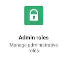 Admin roles button in the Google Admin console