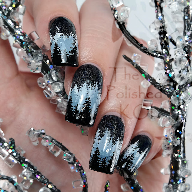 Winter Forest Nail Art